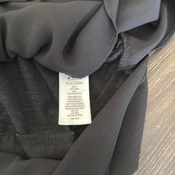 Catherine Malandrino tank top, black, loose, flowy, sheer, chiffon, sleeveless - Picture 4 of 4